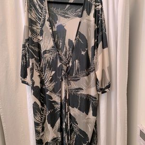 Oak & Frost green and white wrap dress